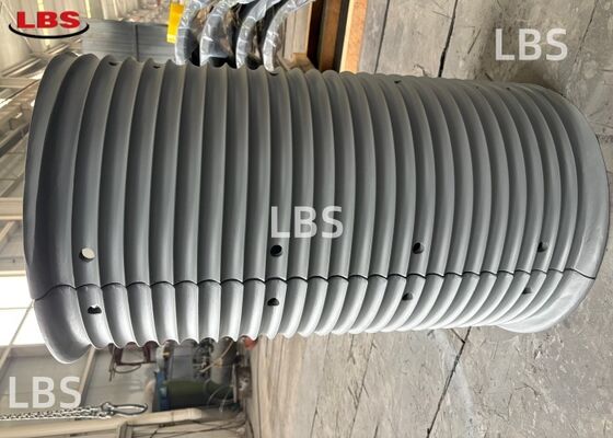 26mm Wire Rope Left-Handed 80°  Lebus Groove Drum Sleeve Welded Ramps Zinc-Rich Primer Coated LBS Liner