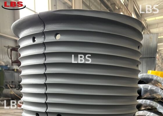 26mm Wire Rope Left-Handed 80°  Lebus Groove Drum Sleeve Welded Ramps Zinc-Rich Primer Coated LBS Liner